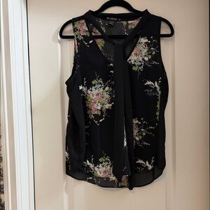 Miss Chievous Black Floral Sleeveless Blouse